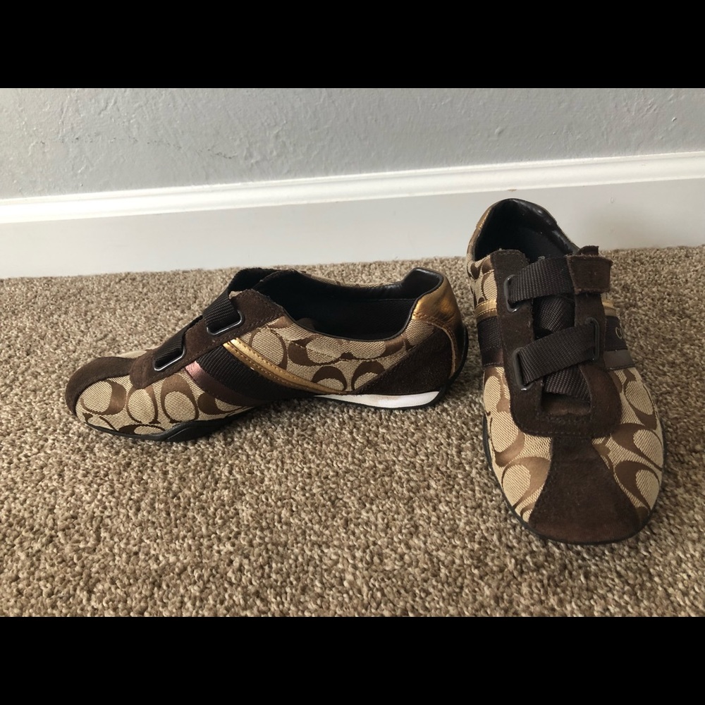 Suede coach sneakers